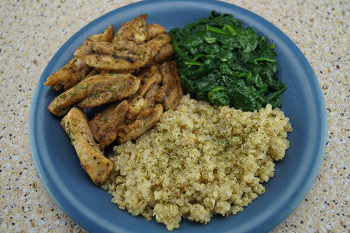 Pan-Fried Pork with Quinoa & Spinach