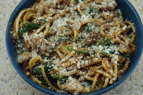 No-Guilt Pasta with Spinach & Ground Turkey Skillit Cooking