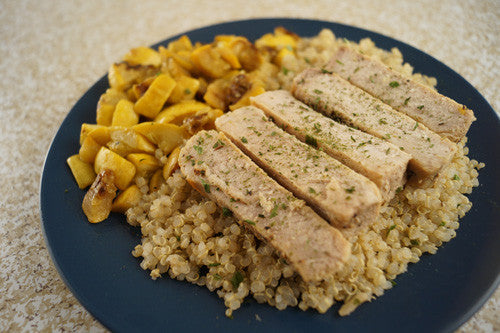 Easy, Delicious Seared Pork Chop with Quinoa & Squash
