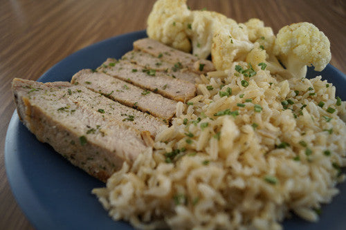 Teriyaki Plate with Pork, Cauliflower & Rice