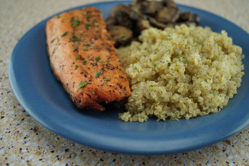 Scrumptious Sauteed Salmon with Quinoa and Mushrooms