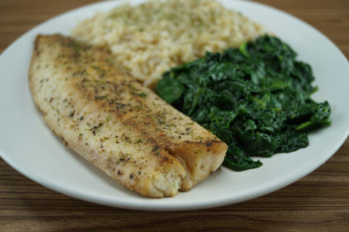 Pan-Cooked Cod with Spinach & Rice