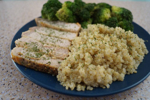 Pan-Cooked Pork Chop with Quinoa & Broccoli
