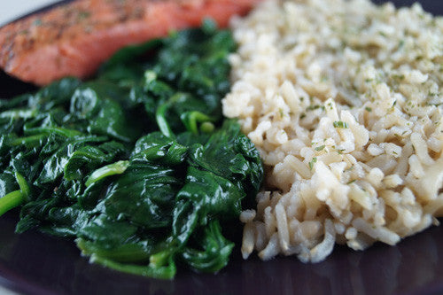 Citrusy Salmon & Spinach with Rice