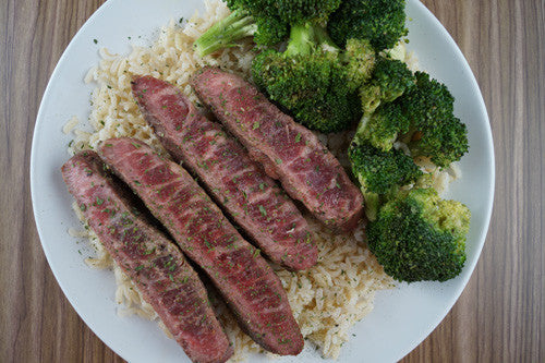 Easy Seared Lamb with Broccoli & Rice