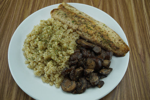 Pan-Cooked Cod with Mushrooms & Quinoa