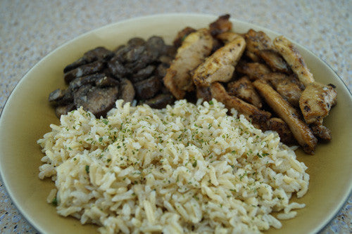 Teriyaki Pork, Rice & Mushrooms