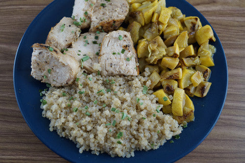 Pan-Seared Chicken with Quinoa and Sauteed Squash