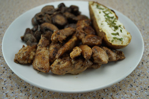 Nothin’ But The Good Stuff: Pork, Mushrooms & Baked Potato