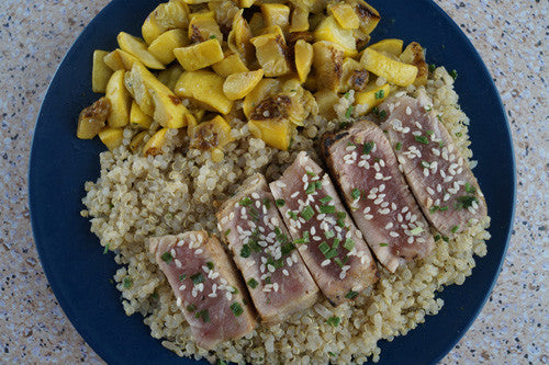 Seared Ahi Tuna with Sauteed Squash & Quinoa