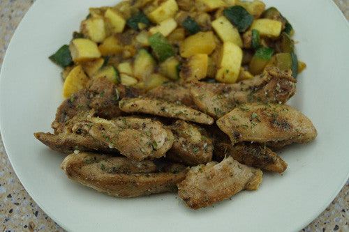 Pan-Fried Pork Chop with Sauteed Squash & Zucchini