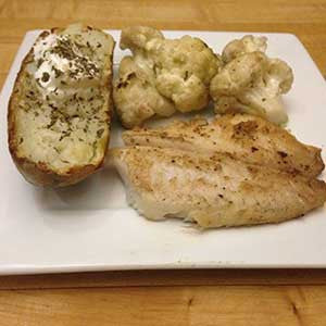 pan-fried-cod-with-sauteed-cauliflower-&-baked-potato-skillit-simple-easy-recipes-dinner-skillet
