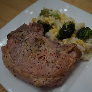 pork-chop-with-broccoli-&-egg-fried-rice-skillit-simple-easy-recipes-dinner-skillet