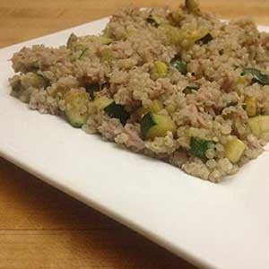 squash-and-zucchini-quinoa-bowl-with-tuna-skillit-simple-easy-recipes-dinner-skillet