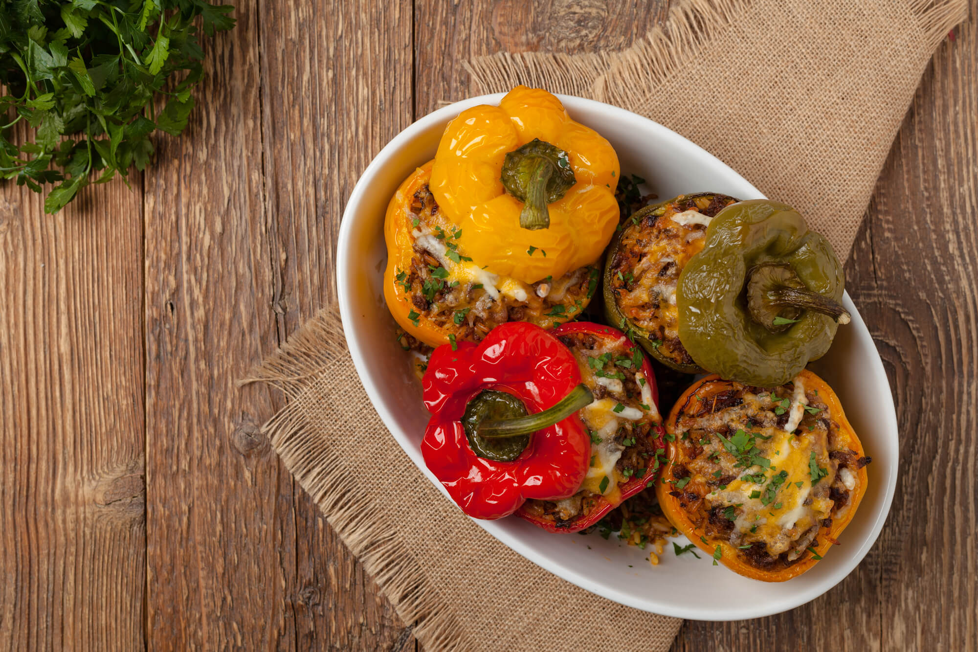 Stuffed Peppers Sizzle Style<br><span>with Spinach + Tomatoes</span>