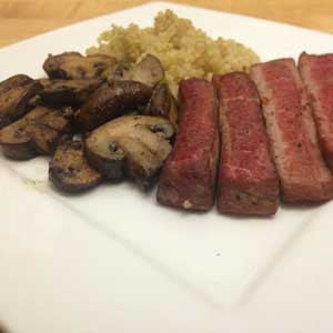 pan-seared-sirloin-with-quinoa-&-mushrooms-skillit-simple-easy-recipes-dinner-skillet